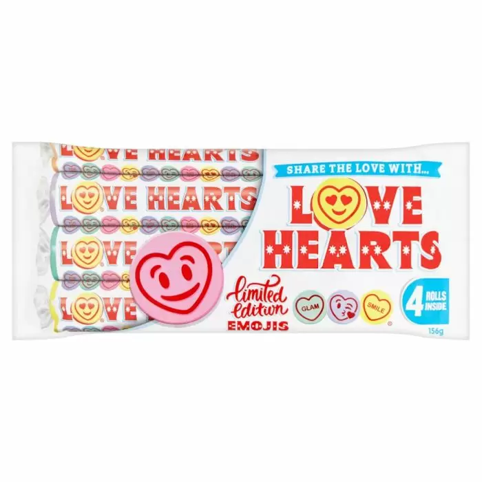 Swizzels Limited Edition Love Hearts Emojis Rolls 4 Pack 152.5g