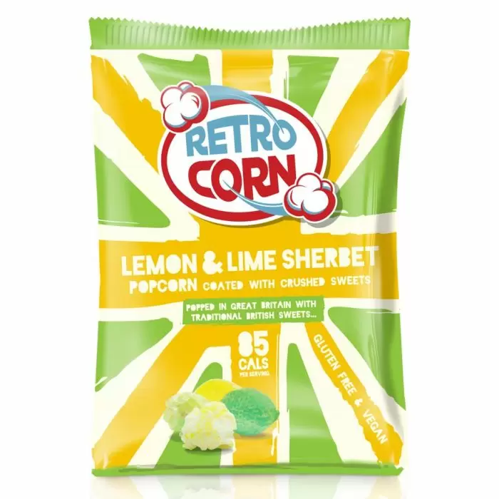 Retrocorn Lemon & Lime Sherbet Popcorn Bags 35g