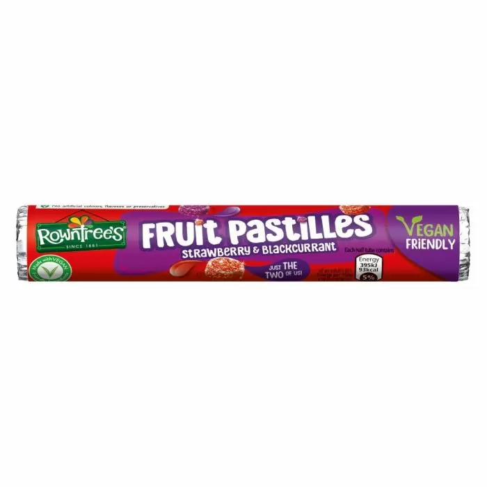 Rowntree's Fruit Pastilles Strawberry & Blackcurrant Tube 50g