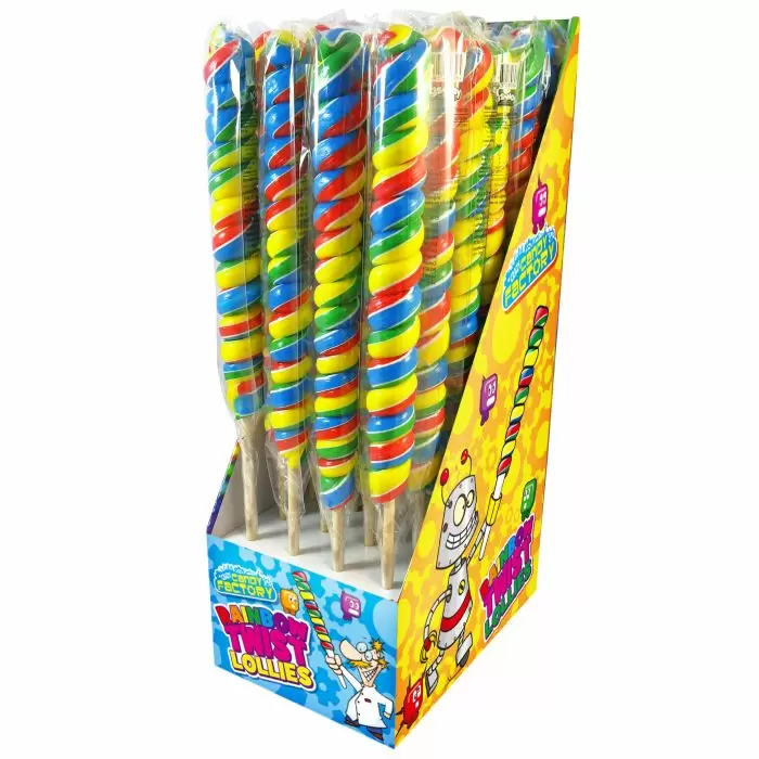 Crazy Candy Factory Rainbow Twist Lollipops 80g